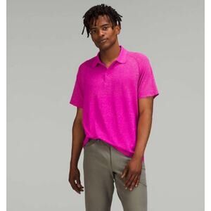 LULULEMON‎ Metal Vent Tech Polo Seamless Lightweight Pink Clay Mens Sz XL